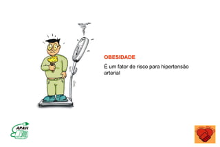 OBESIDADE
É um fator de risco para hipertensão
arterial
 