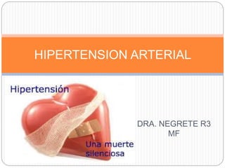 DRA. NEGRETE R3
MF
HIPERTENSION ARTERIAL
 