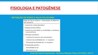 FISIOLOGIA E PATOGÊNESE
 RETENÇÃO DE SÓDIO E ÁGUA PELOS RINS
Essential Arterial Hypertension. Medicina (Ribeirão Preto) 2013;46(3): 256-72
 