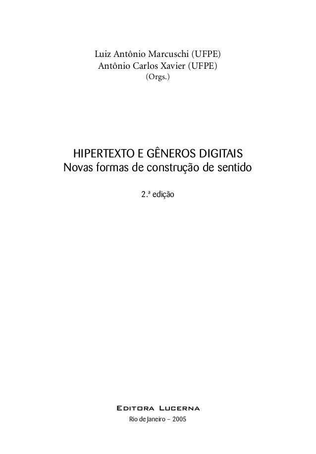 Hipertexto E Generos Digitais1 Novas Formas De Construção - 