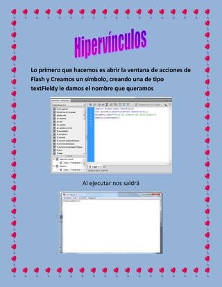 Lo primero que hacemos es abrir la ventana de acciones de
Flash y Creamos un símbolo, creando una de tipo
textFieldy le da...