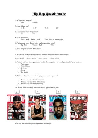 Hip hop questionnaire
