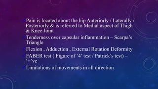 Patrick's Sign Hip Osteoarthrosis -PAWAN | PPTX
