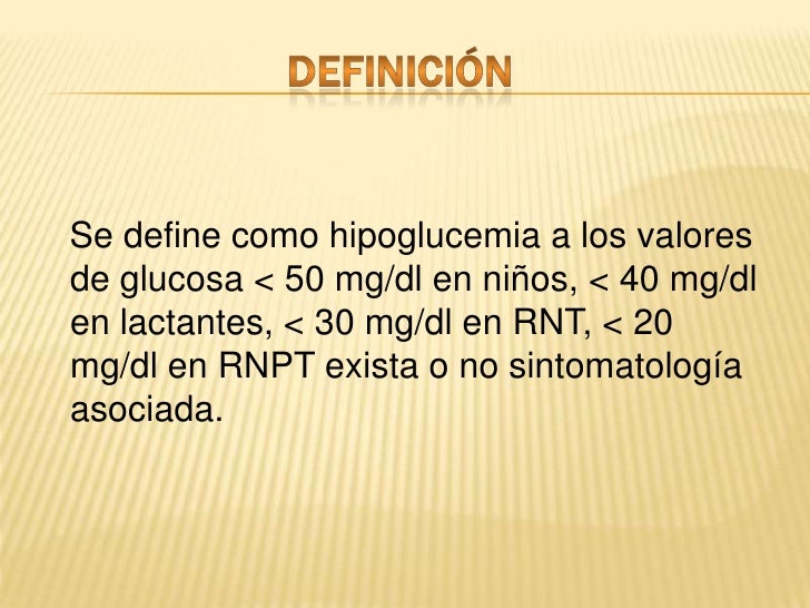 Hipoglucemia pediatrica Hipoglucemia pediatrica