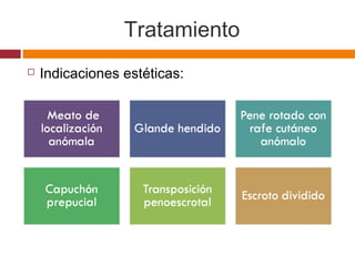 Tratamiento
 Indicaciones estéticas:
 