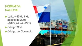 NORMATIVA
NACIONAL
 La Ley 55 de 6 de
agosto de 2008
(Artículos 249-271)
 Código Civil
 Código de Comercio
 