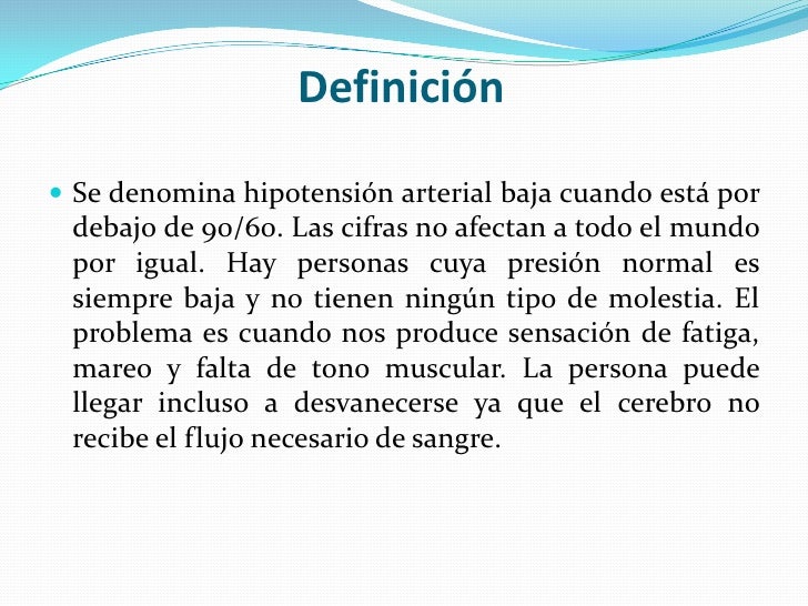 a que se le llama presion arterial baja a que se le llama presion arterial baja