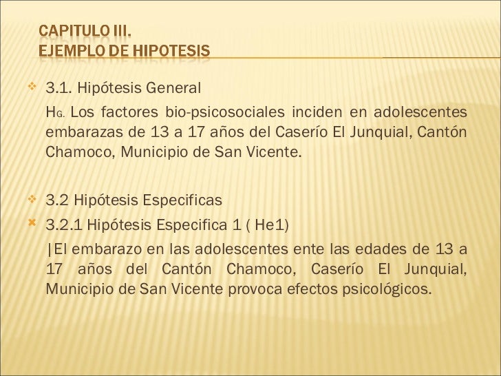 Hipotesis General Y Especifica De Una Tesis Ejemplos es.slideshare.net