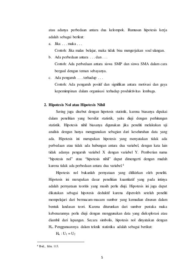 Merumuskan hipotesis