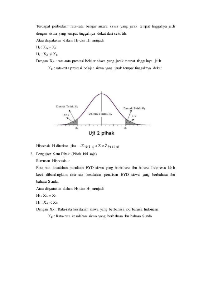 Hipotesis Hipotesis Satu Rata Rata