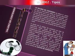 VALIDEZ . Tipos
 