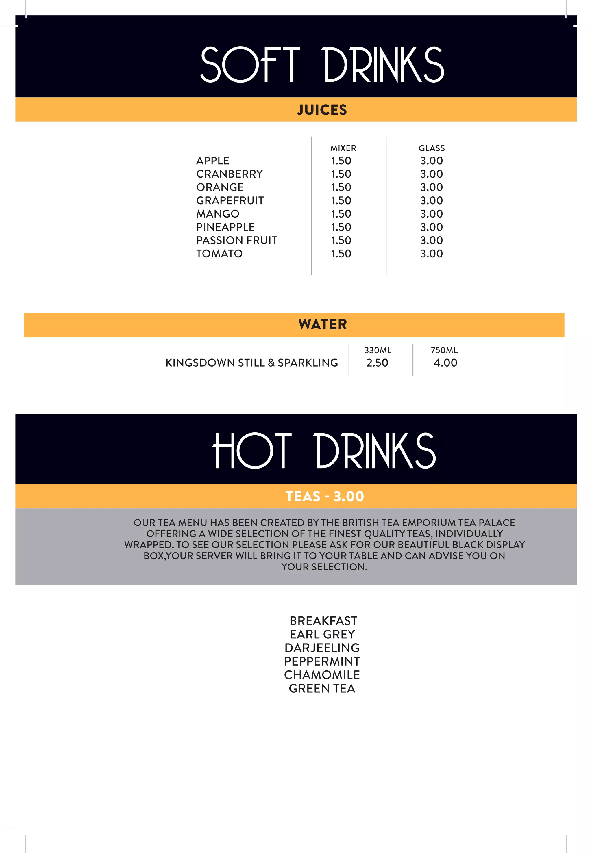 Food Menu at The Hippodrome | PDF