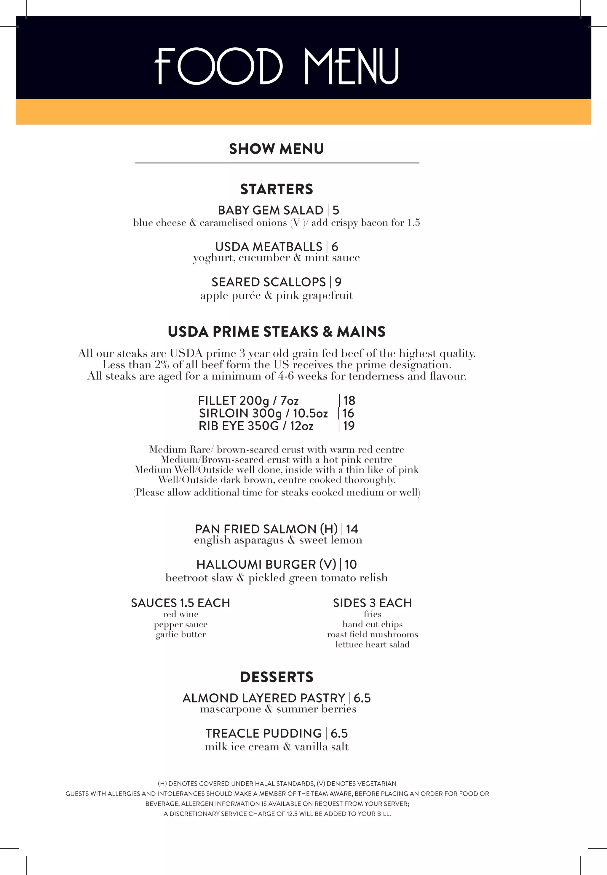Food Menu at The Hippodrome | PDF