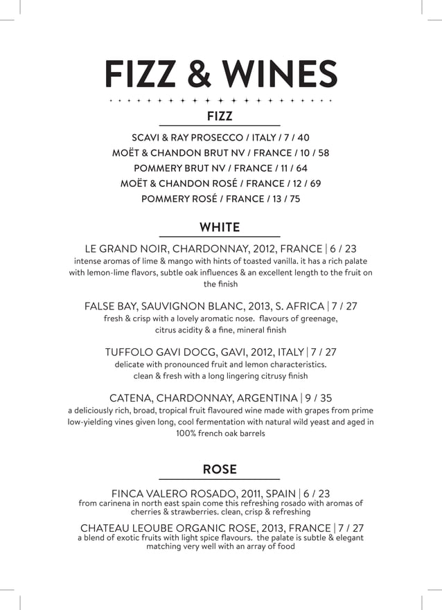 Menu for Cocktails at The Hippodrome | PDF | Food & Drink