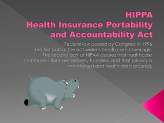 HIPPAHealth Insurance Portability and Accountability Act ,[object Object]