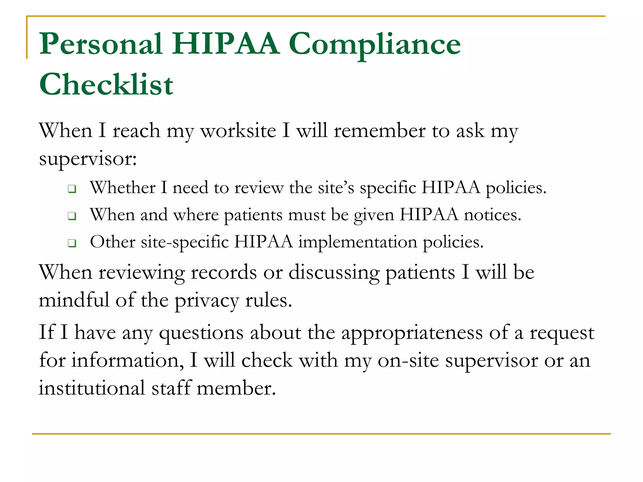 HIPAA & PHI Training | PPTX