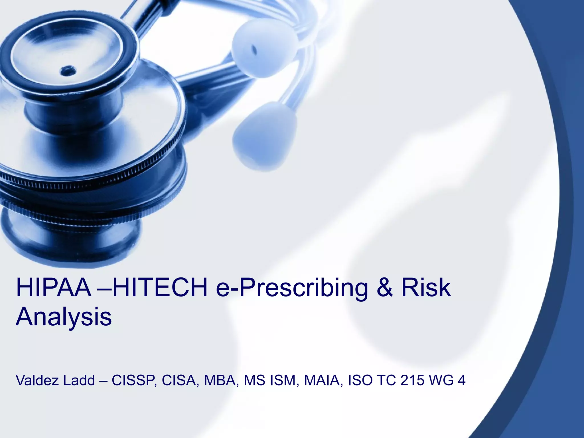 HIPAA HITECH E-Prescribing / E-Prescription | PPT