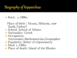 hipparchus discoveries