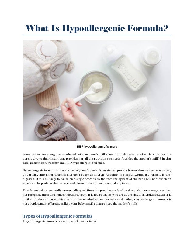 What Is Hypoallergenic Formula?