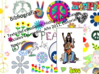 Bibliografía Texto del estudiante, Historia y Ciencias Sociales 4to medio , Año 2011, Editorial Mare Nostrum. 