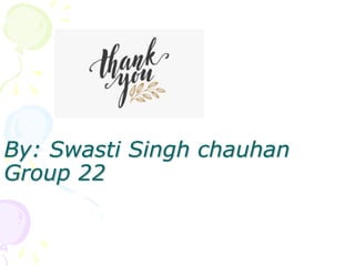 By: Swasti Singh chauhan
Group 22
 