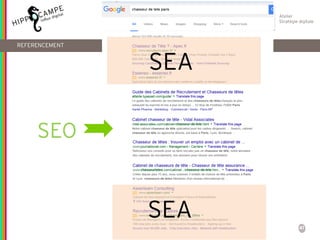 41
Atelier
Stratégie digitale
SEA
SEA
REFERENCEMENT
SEO
 