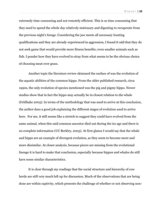 Animal Behavior: Hippopotamus Behavior Analysis | PDF