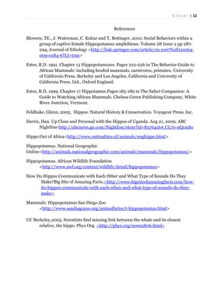 Animal Behavior: Hippopotamus Behavior Analysis | PDF