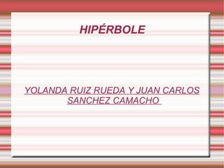 HIPÉRBOLE YOLANDA RUIZ RUEDA Y JUAN CARLOS SANCHEZ CAMACHO  