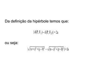 Da definição da hipérbole temos que:




ou seja:
 