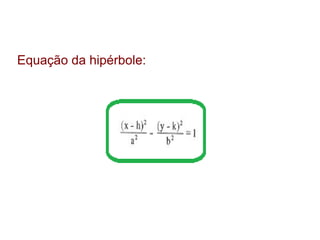 Equação da hipérbole:
 