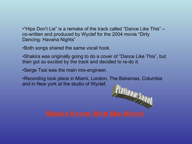 Hips Dont Lie Shakira | PPT