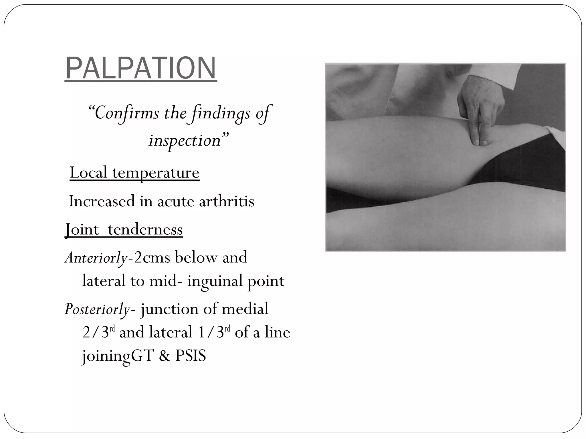 Testing For Hip Injuries Clinical Examination of Hip | PPT