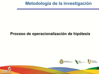 Metodología de la investigación




Proceso de operacionalización de hipótesis
 