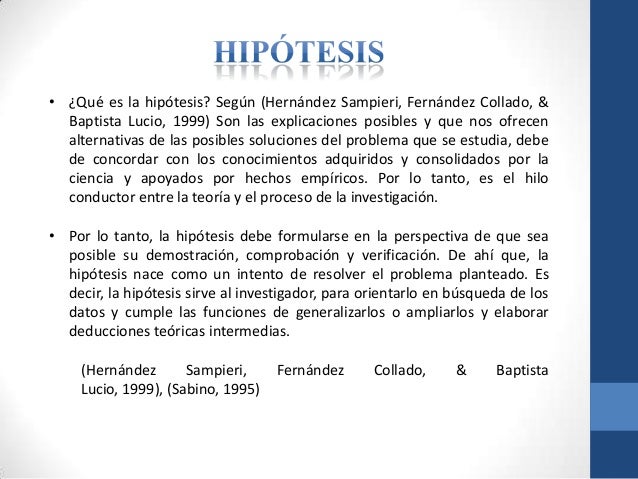 Hipótesis y guía para la elaboración de una tesis