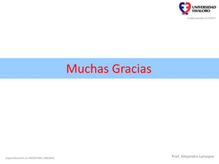 Muchas Gracias
Especialización en MEDICINA LABORAL Prof. Alejandro Lanuque
 