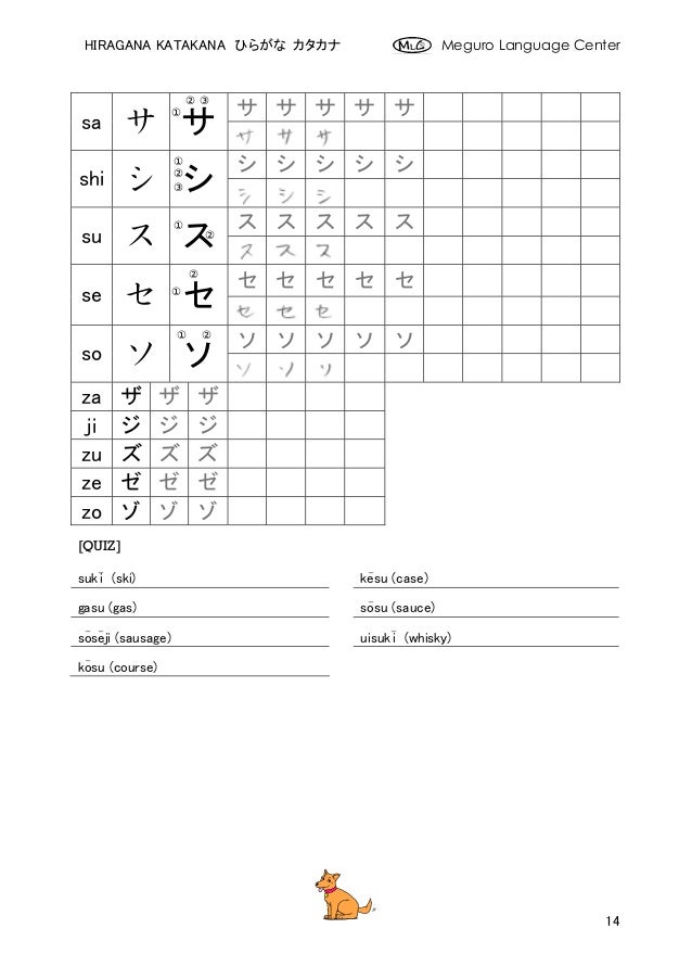 Hiragana Katakana Worksheet