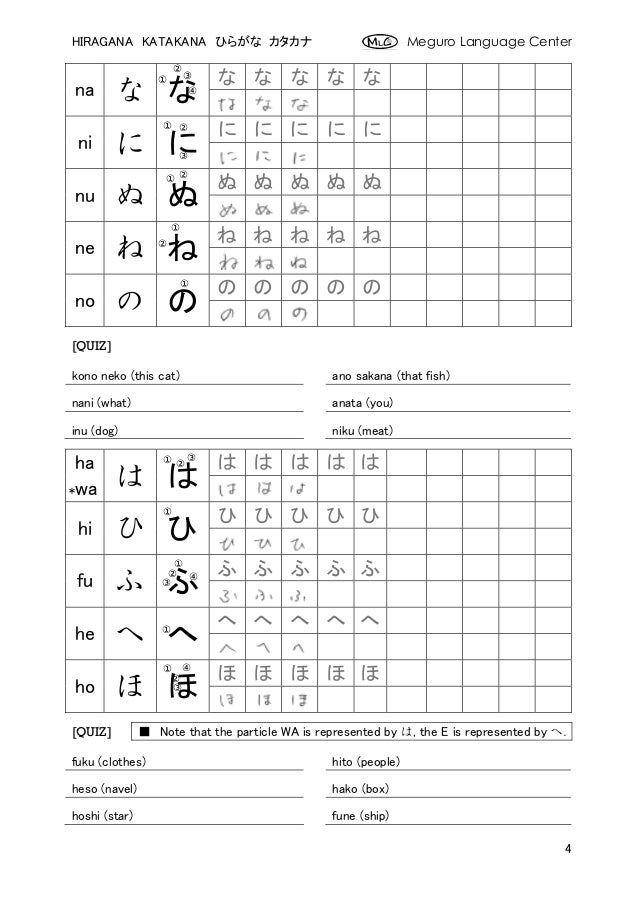 Hiragana Worksheet Printable