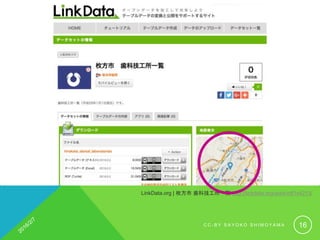 LinkData.org | 枚方市 歯科技工所一覧 http://linkdata.org/work/rdf1s4213i
C C - B Y S A Y O K O S H I M O Y A M A 16
 