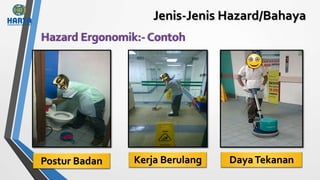 Jenis-Jenis Hazard/Bahaya
Postur Badan Kerja Berulang DayaTekanan
 