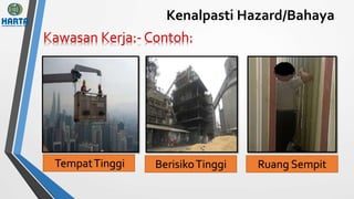Kenalpasti Hazard/Bahaya
TempatTinggi BerisikoTinggi Ruang Sempit
 