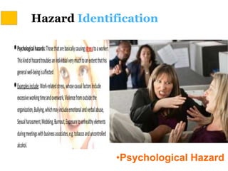 Hazard Identification
•Psychological Hazard
 