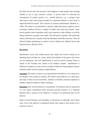 Thesis: The Influence Of Teacher Attitude On Student Achievement At ...