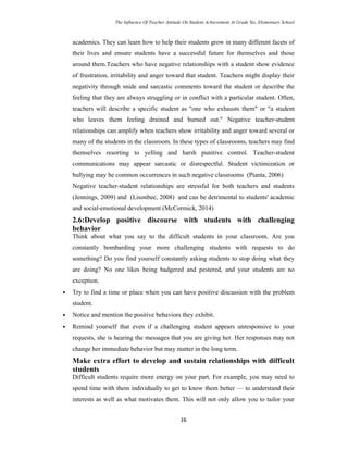 Thesis: The Influence Of Teacher Attitude On Student Achievement At ...