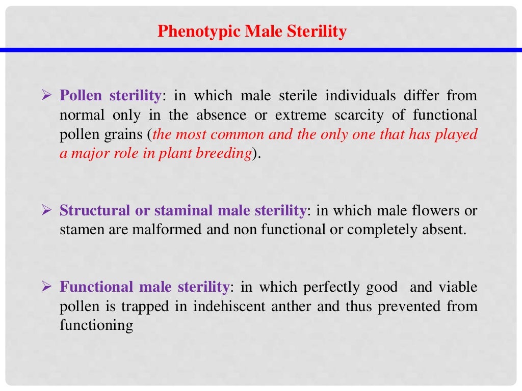 Male sterility, types and utilization in hybrid seed production