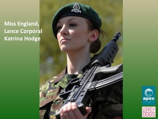 Miss England,  Lance Corporal Katrina Hodge 