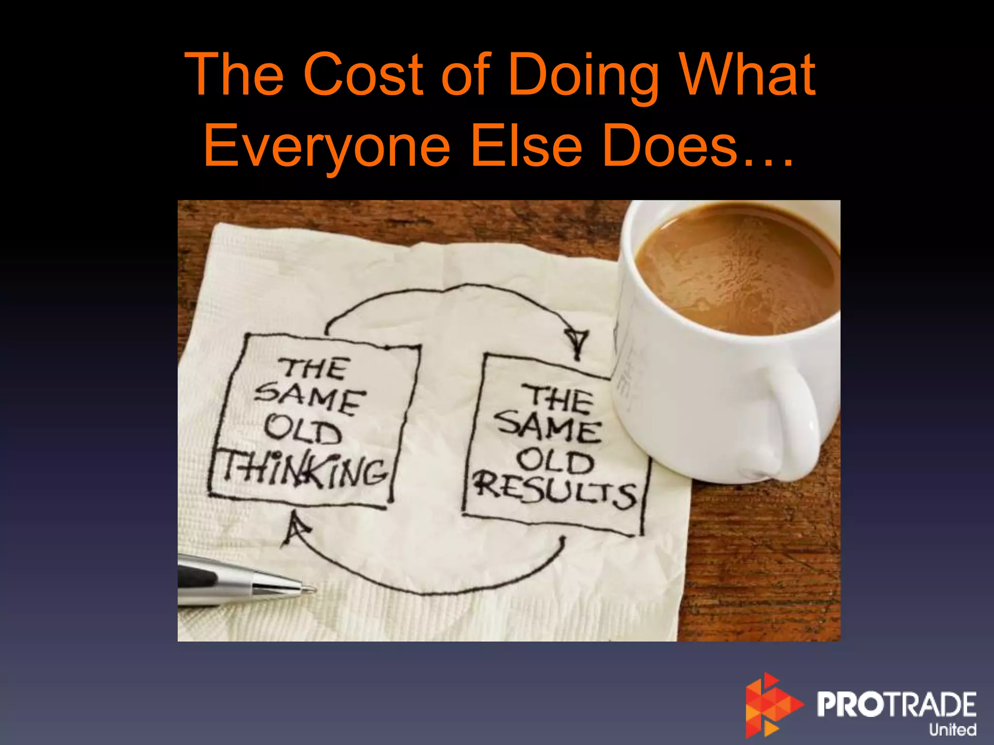 The Cost of Doing What
Everyone Else Does…
 