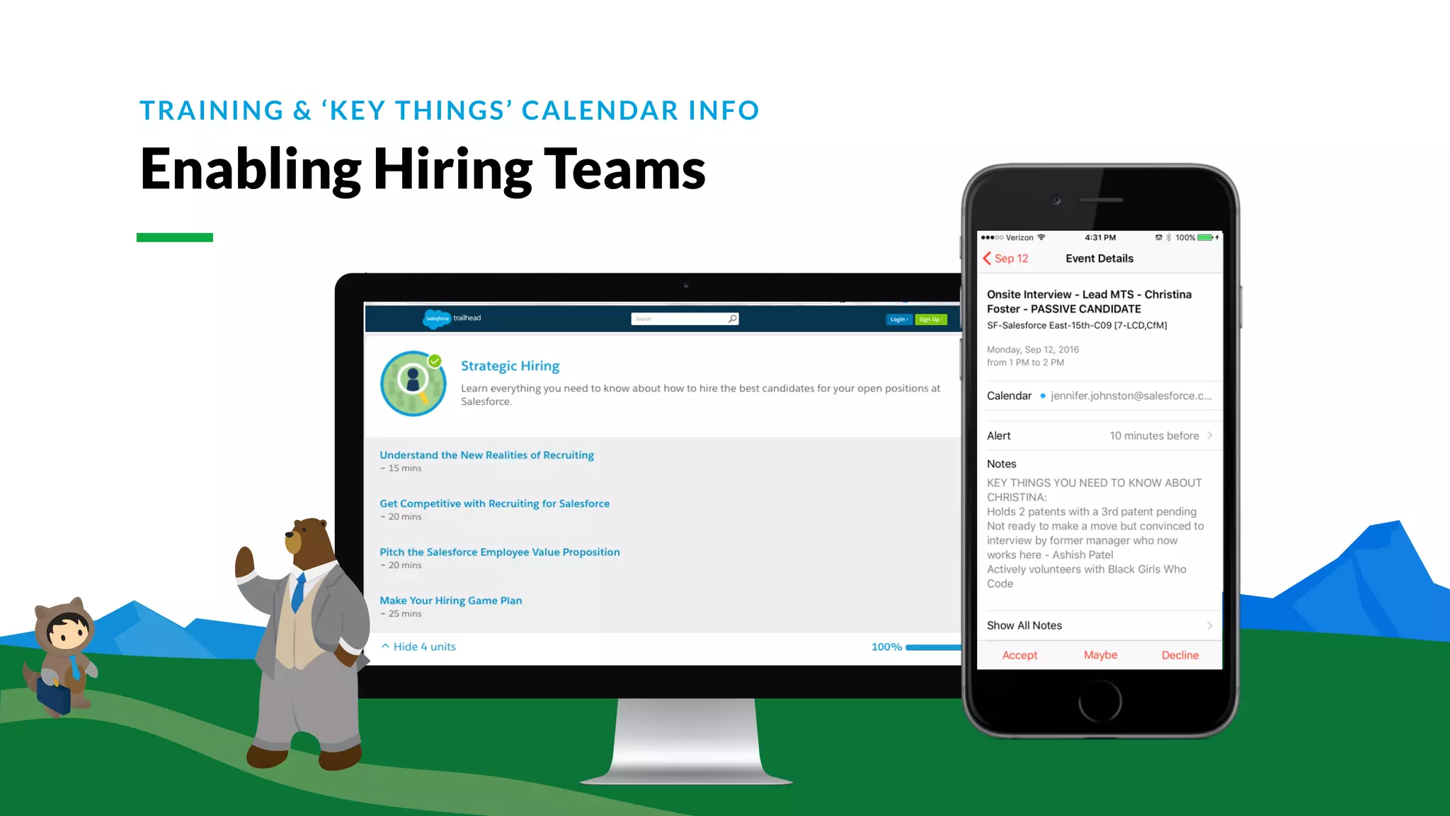 © Glassdoor, Inc. 2017.
TRAINING & ‘KEY THINGS’ CALENDAR INFO
Enabling Hiring Teams
 