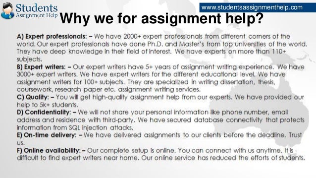 Assignment help experts
