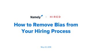 How to Remove Bias from
Your Hiring Process
May 23, 2018
 